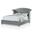 thumbnail image 6 of Furniture of America Gijit Glam Fabric Wingback Tufted Cal King Bed in Gray, 6 of 6