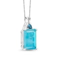 thumbnail image 2 of Gem Stone King 5.26 Ct Green Turquoise London Blue Topaz 10K White Gold Pendant with Chain, 2 of 7