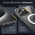 thumbnail image 5 of JETech Magnetic Case for iPhone 15 Pro 6.1-Inch Compatible with MagSafe Wireless Charging, Shockproof Phone Bumper Cover, Anti-Scratch Clear Back (Black), 5 of 7