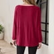 thumbnail image 3 of MHFRRA Camisetas Casuales para Mujer, Corte Holgado, Manga Larga, Cuello Redondo, Jersey Elegante y Cómodo, Ropa Informal para Uso Diario. Rojo, 3 of 5