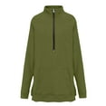 thumbnail image 7 of Uoodti Long Sweatshirts for Women Half Zip Gift Oversized Sweatshirts Fleece Raglan Long Pullover Fall Fashion Outfits, 7 of 7