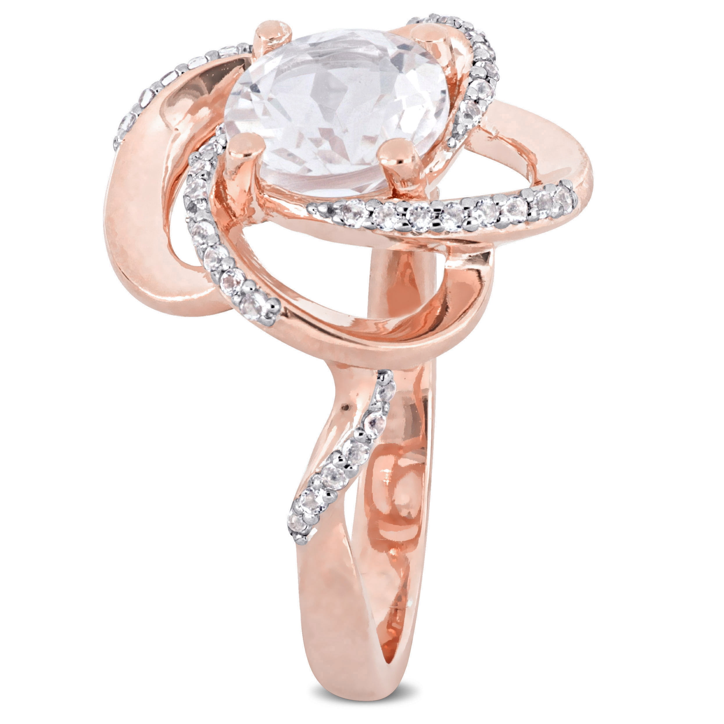 Everly Women's Topaz Rose Gold Plated Ring