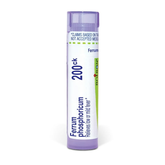 Boiron Ferrum Phosphoricum 200CK, Homeopathic Medicine for Low Or Mild Fever, 80 Pellets