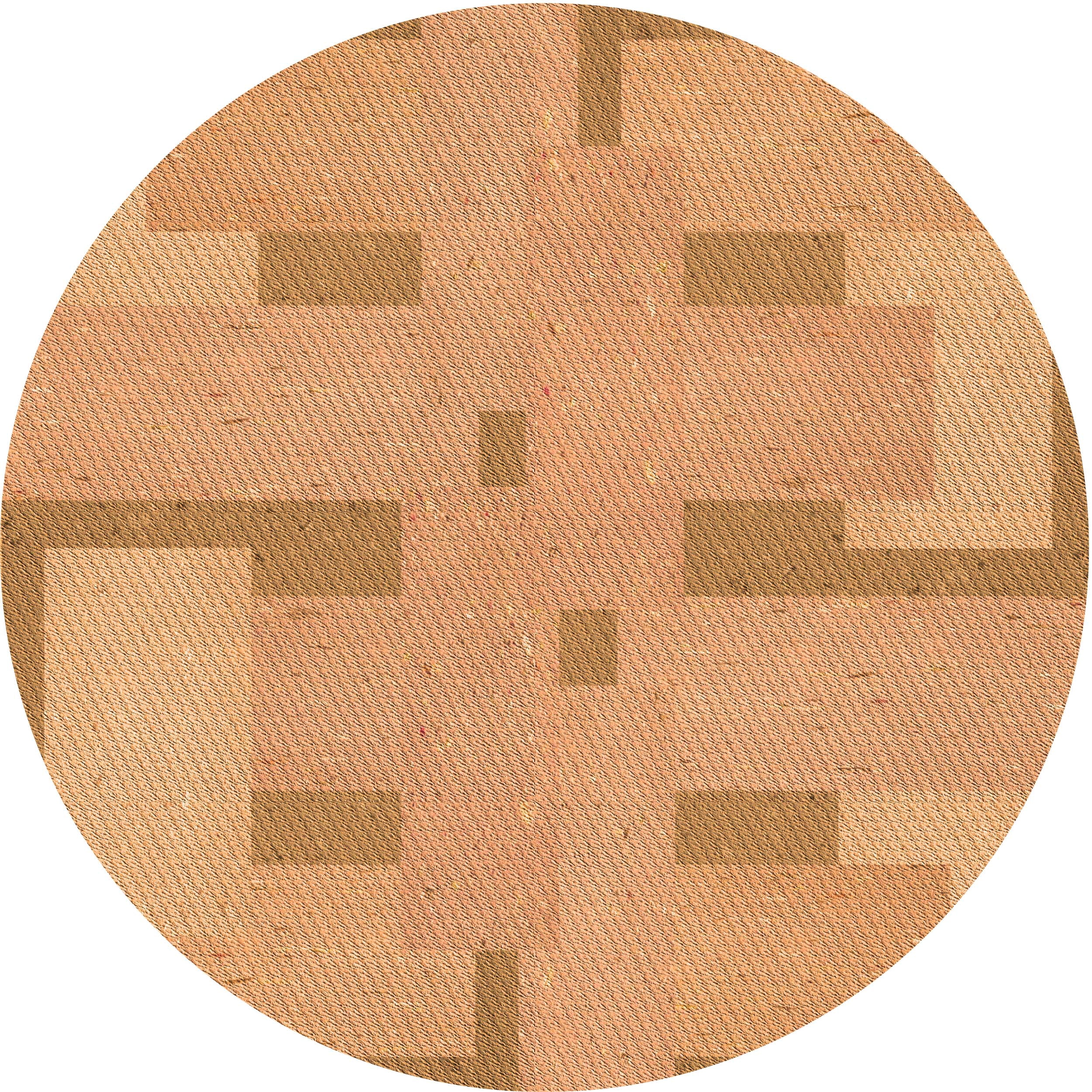 Ahgly Company Tapis d'Intérieur Rond Lavable en Machine Orange Transitionnel, 5 Pieds Rond