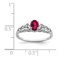thumbnail image 2 of 925 Sterling Silver Polished Created Ruby and Diamond Ring Size 9 2mm Wide Ring for Women, 2 of 5