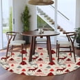 thumbnail image 4 of Merry Christmas Area Rug, Red Plaid Tree Snowflakes Elk Linen Texture Washable Large Circle Carpet, Non Slip Round Rug for Living Room/Bedroom/Dining Room/Home Office/Dorm, 4 of 9