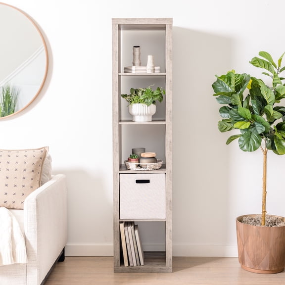 Open Box Better Homes & Gardens 5 Cube Vertical Storage Organizer, Rustic Gray