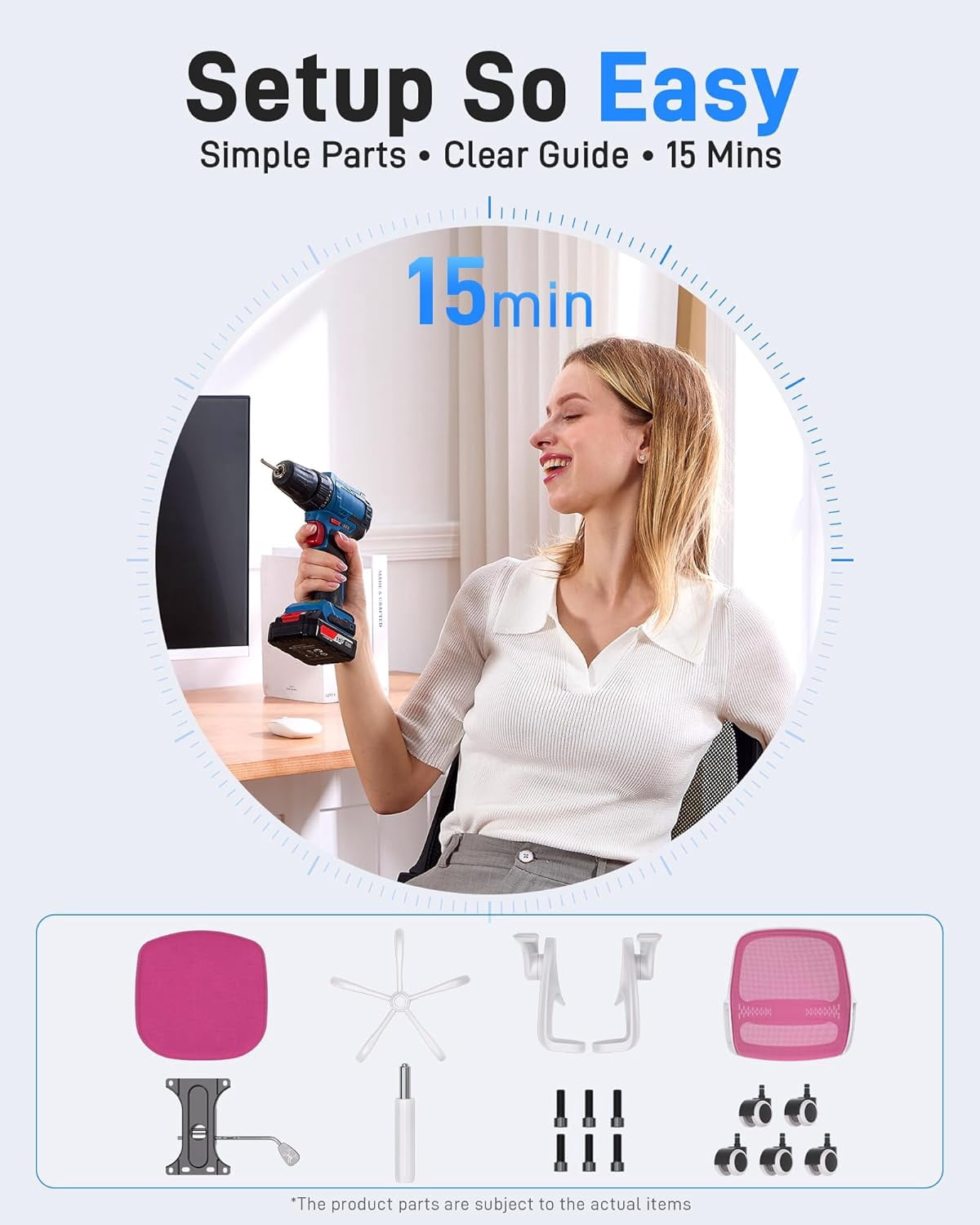 Ergonomic Mesh Office Chair for Home Office, Flip-Up Arms, Breathable Mesh Back & Thick Seat Cushion, Swivel Rolling Computer Desk Chair，Supports 300 lbs