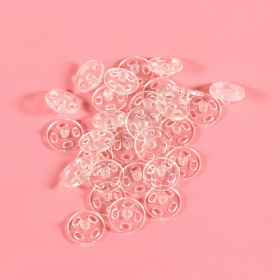 LEORX 100pcs Clear Invisible Snap Buttons for Sewing Crafts for Crafters