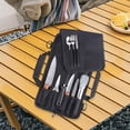 thumbnail image 1 of Estuche enrollable para chef, estuche de almacenamiento para utensilios de cocina, con capacidad para 6 cuchillos, ideal para acampar, mochilear, ir, 1 of 8