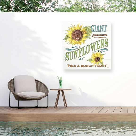 Anne Tavoletti 'Sunflower Fields IV' Outdoor All-Weather Wall Decor