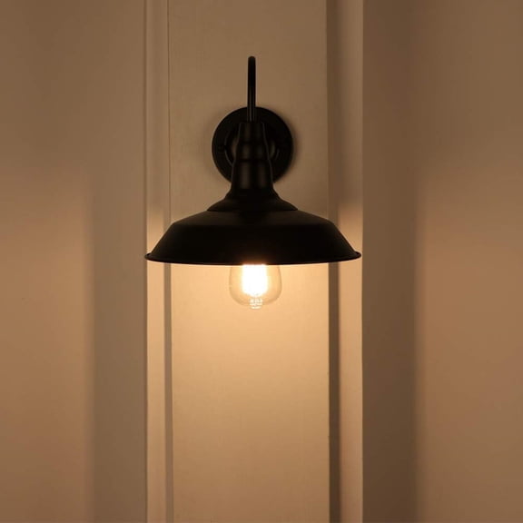 Lights Indoor, Black Farmhouse Wall Sconces Set of Two, 2 Pack Rustic Wall Light Fixtures Industrial Wall Mount Lighting for Warehouse Front Door Porch Garage Entryway