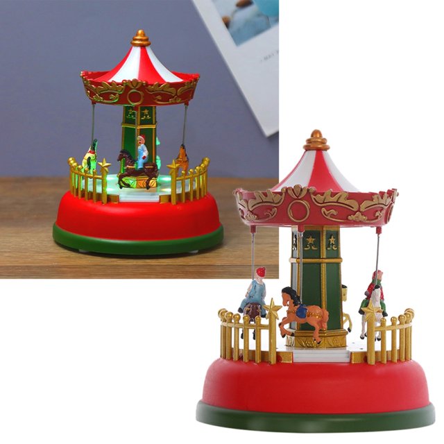 WRXMIJNHGSA Desktop Ornament Under $15 Music Box Christmas Mini Luminous Music Ferris Wheel Animated Desktop Decoration Music Box With Light Musical Christmas Animated Mini