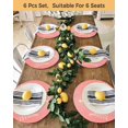 thumbnail image 4 of 13 Inch Round Placemats Set of 6, Chritsmas Tree Lights Non Slip Heat Insulation PP Table Mats, Pink Xmas New Year Holiday Washable Place Mats for Kitchen Dining Party Table Decor, 4 of 7