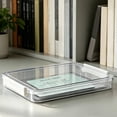 thumbnail image 7 of Clear Plastic File Storage Box,13.65X9.2X1.38" Stackable Document Organizer with Lid, Portable Project Case with Buckle, Paper Storage Container, Transparent Holder for Office Supplies, 7 of 7