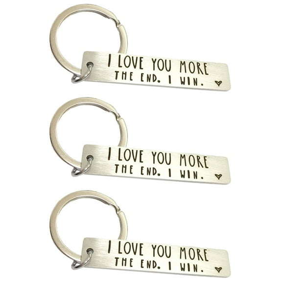 Set of 3 Valentine Day Couple Keychain Wedding Lanyard Funny Gift