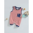 thumbnail image 3 of Suealasg Newborn Baby Boys Girls My 1St Fourth of July Jumpsuit Sleeveless Star Striped Print Romper Bodysuit Infant Summer One-Piece Clothes for Boys Girls, 3 of 8
