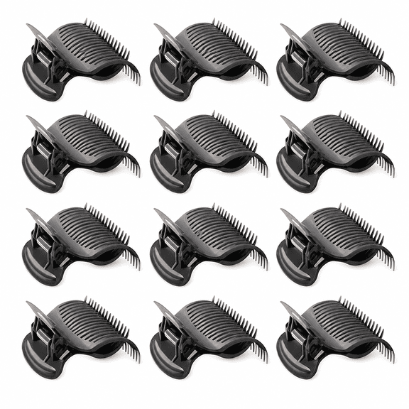 12 Pack Hot Roller Clips for Hair Rollers up to 60mm, ABS Replacement Hair Curler Clips with Secure Claw Grip for Small, Medium, Large and Jumbo Rollers