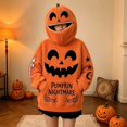 thumbnail image 5 of Hoodies for Women Halloween Cute Pumpkin Oversized Sweatshirt | Halloween Pumpkin Hoodie Oversized Wearable Blanket with Long Sleeve Cozy Plush Pocket, 5 of 6