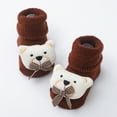 thumbnail image 2 of Tao Tao Baby Socks Newborn Slippers Cute Bear Socks Cotton Socks Soft Winter Newborn Slippers Baby Walking Socks Brown 3 Months, 2 of 3