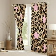 thumbnail image 3 of Feelyou Retro Cheetah Print Black Out Curtains, Stars Curtains Pack of 2 (42x63 Each), 3 of 6