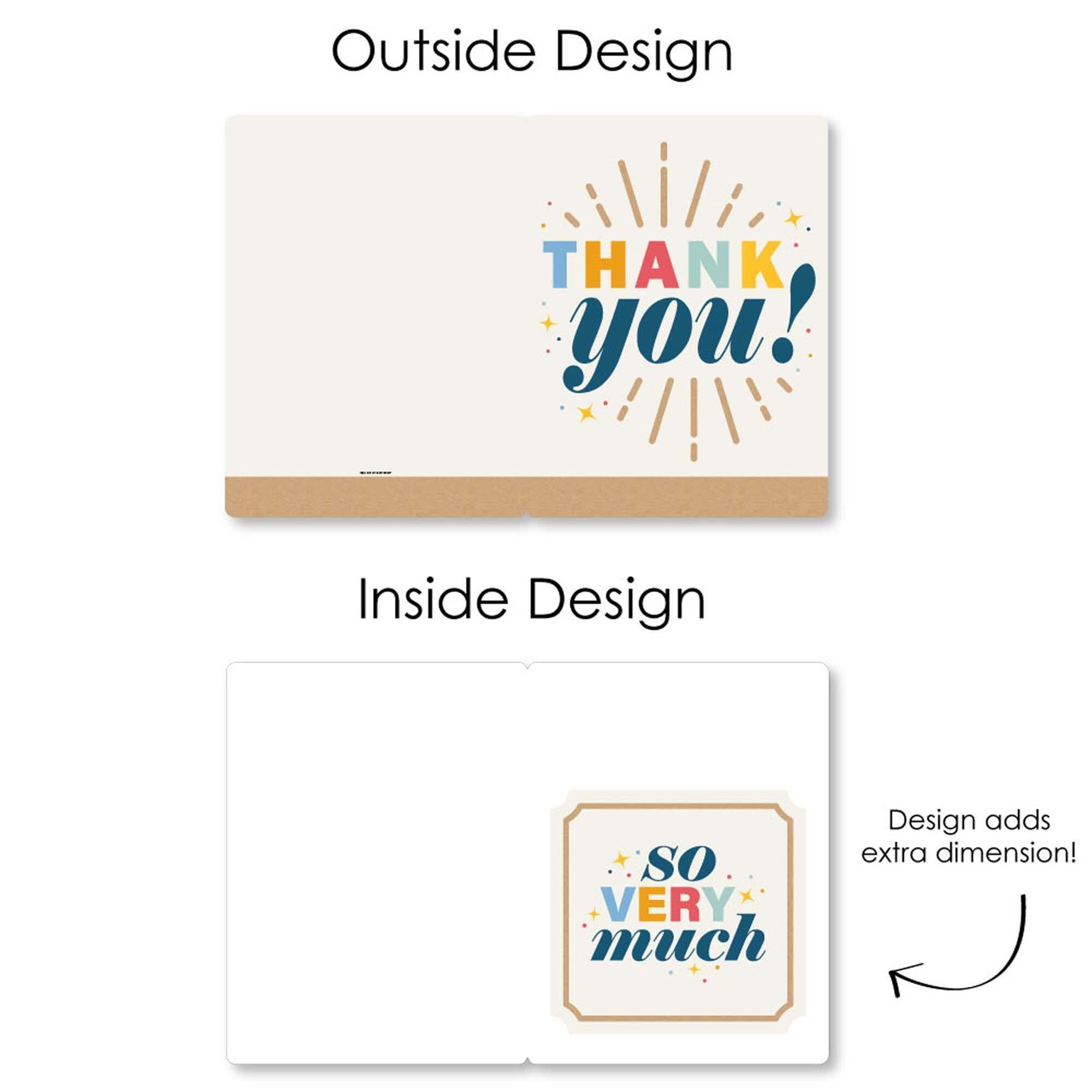 Big Dot of Happiness Thank You So Very Much - Gratitude Giant Greeting Card - Big Shaped Jumborific Card