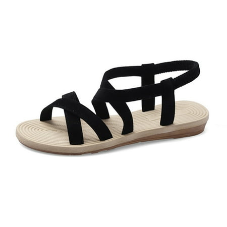 

IKemiter Beach Sandals for Women Summer Casual Women s Sandals Wear-Resistance Non-Slip Flat Beach Shoes