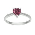 thumbnail image 1 of Bague Femme Délicate en Forme de Cœur Rouge CZ 925 Argent Sterling, 1 of 2