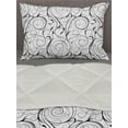 thumbnail image 3 of Black and White Comforter & Sham Bedding Set, Scribble Swirling Motifs Spiral Floral Stems Modern Abstract Scroll, 3 pcs Duvet Set Microfiber Filling Quilt, 5 Sizes, Black and White, by Ambesonne, 3 of 4