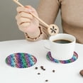 thumbnail image 3 of Leather Coasters with Heat-resistant for Drinks, Colorful leopard print A -标题2 Round Shape, 3 of 5