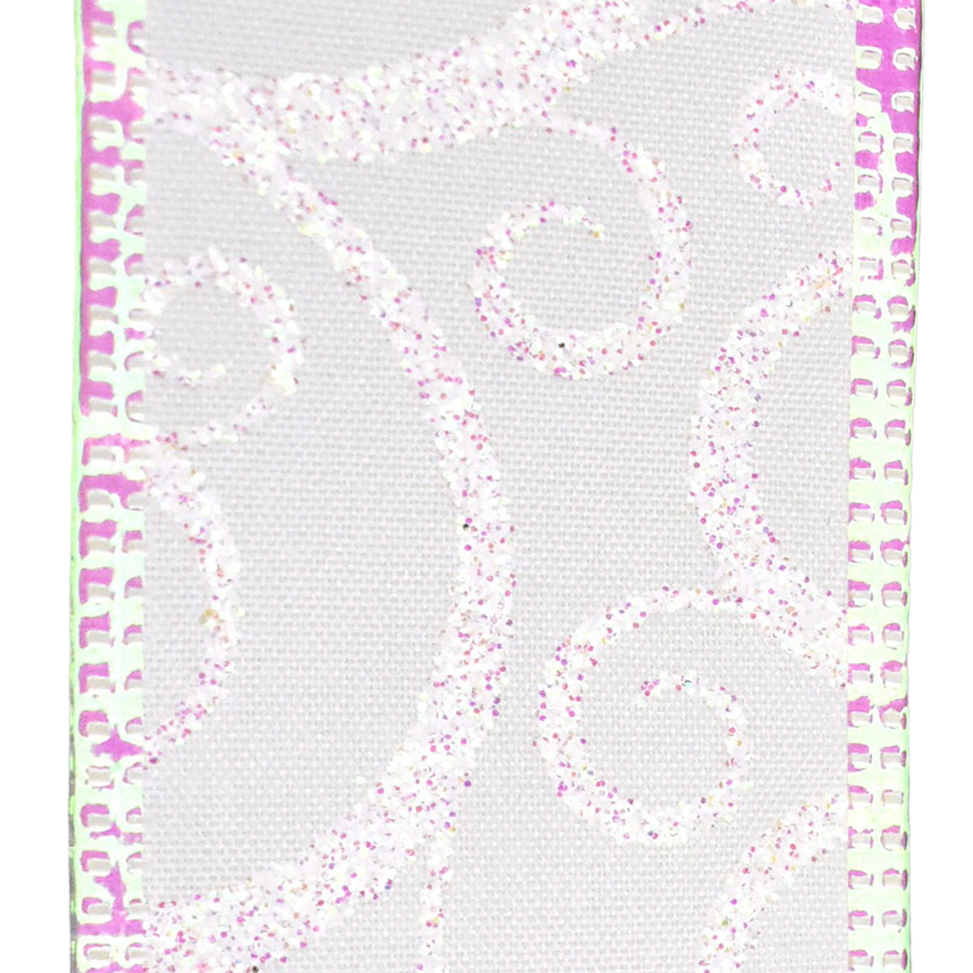 Homeford Baby Footprint Pastel Satin Ribbon, White, 1-1/2-Inch, 3-Yard