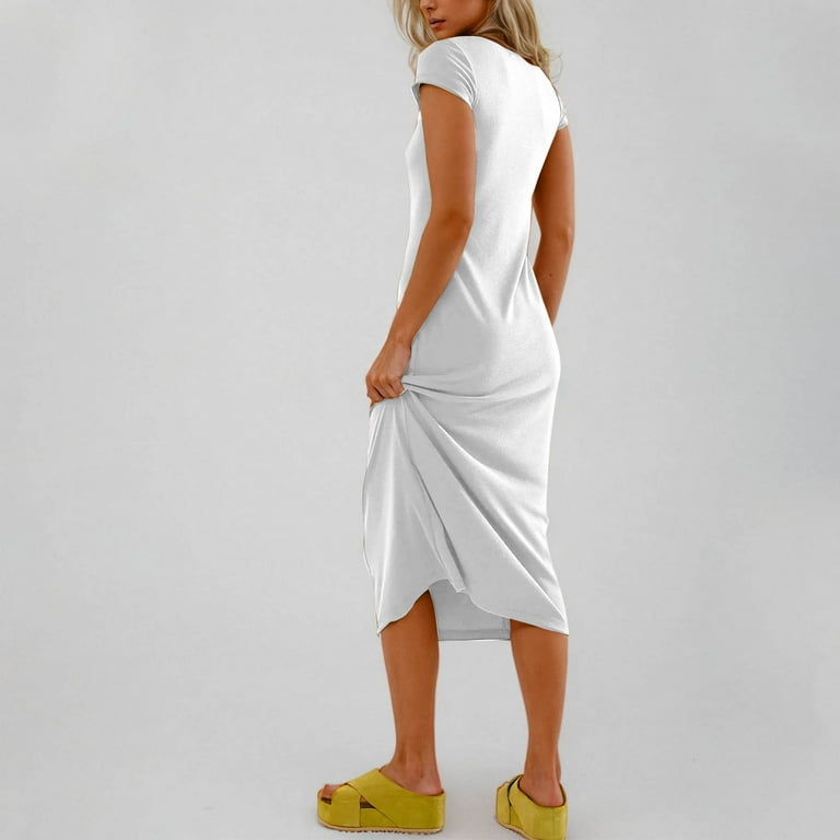 white t shirt dress midi ASOS Design - T-Shirt Midi Dress - Women - Cotton/Spandex - 0 US