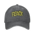 thumbnail image 1 of ZICANCN Peace Text Adjustable Baseball Cap Women , Hats for Men Adult Washed Cotton Denim Baseball Caps Fashion Deep Heather, 1 of 6