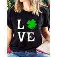 thumbnail image 1 of Camisetas de manga corta con estampado para niñas y niñas, de algodón, cómodas para uso diario, playera simple de verano100% Cotton Love Shamrock St. Patrick's Day Heart Irish T-ShirtFather's Day, M, 1 of 6