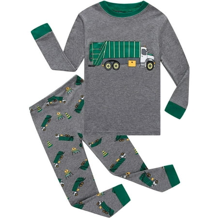 

Little Boys Pajamas Garbage Truck 100% Cotton Long Sleeve Toddler Pjs Toddler Clothes Kids Sleepwear 4T Gray