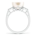 thumbnail image 2 of ANGARA Freshwater Cultured Pearl Ring with Cluster Diamonds in 14K White Gold for Women | June Birthstone, Birthday, Anniversary, Jewelry Gift for Women | Natural Pearl Ring, 2 of 9