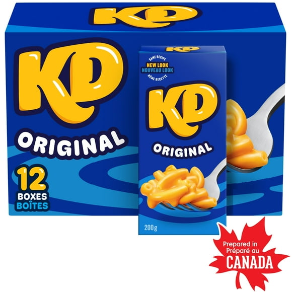 Kraft Dinner Original Macaroni and Cheese Dinner, 200g Box, 12 ct Case, 200g x 12