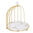 thumbnail image 4 of Countertop Organizer, Cosmetics Storage Shelf Rack with Birdcage Design, Iron and Glass Material, for Bathroom Bedroom, 4 of 7