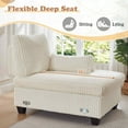 thumbnail image 5 of FFH Double Chaise Lounge Indoor, 61" Oversized Lounge Chair Sleeper Sofa Sectional, Corduroy Loveseat with Lumbar Pillows and Adjustable Backrests, White, 5 of 16