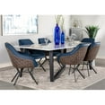 thumbnail image 2 of Mayer Rectangular Dining Table Faux White Marble and Gunmetal, 2 of 7