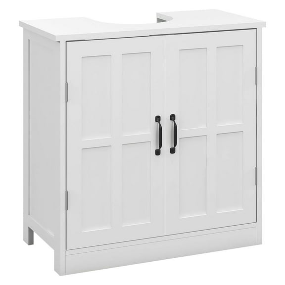 ZRuEzyX Pedestal Sink Storage Cabinet, Under Sink Cabinet, Bathroom Vanity Cabinet with Double Doors and Adjustable Shelf, White