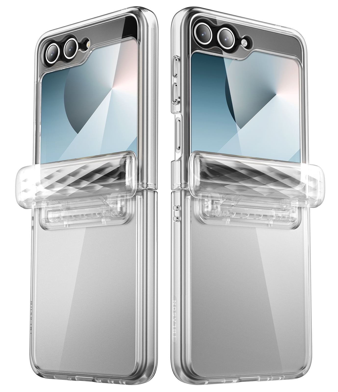 i-Blason Cosmo for Samsung Galaxy Z Flip 6 / Flip 5 Case [Built-in Front Screen Protector] [Hinge Protection] [Support Wireless Charging] Slim Clear Protective Phone Case (Clear)
