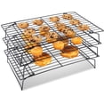 thumbnail image 1 of Rejillas para Enfriar Pasteles, 3 Rejillas para Hornear Apilables, Acero Inoxidable Antiadherente, 40 x 25 cm, Adecuadas para Enfriar Galletas y Pasteles Grandes, 1 of 5