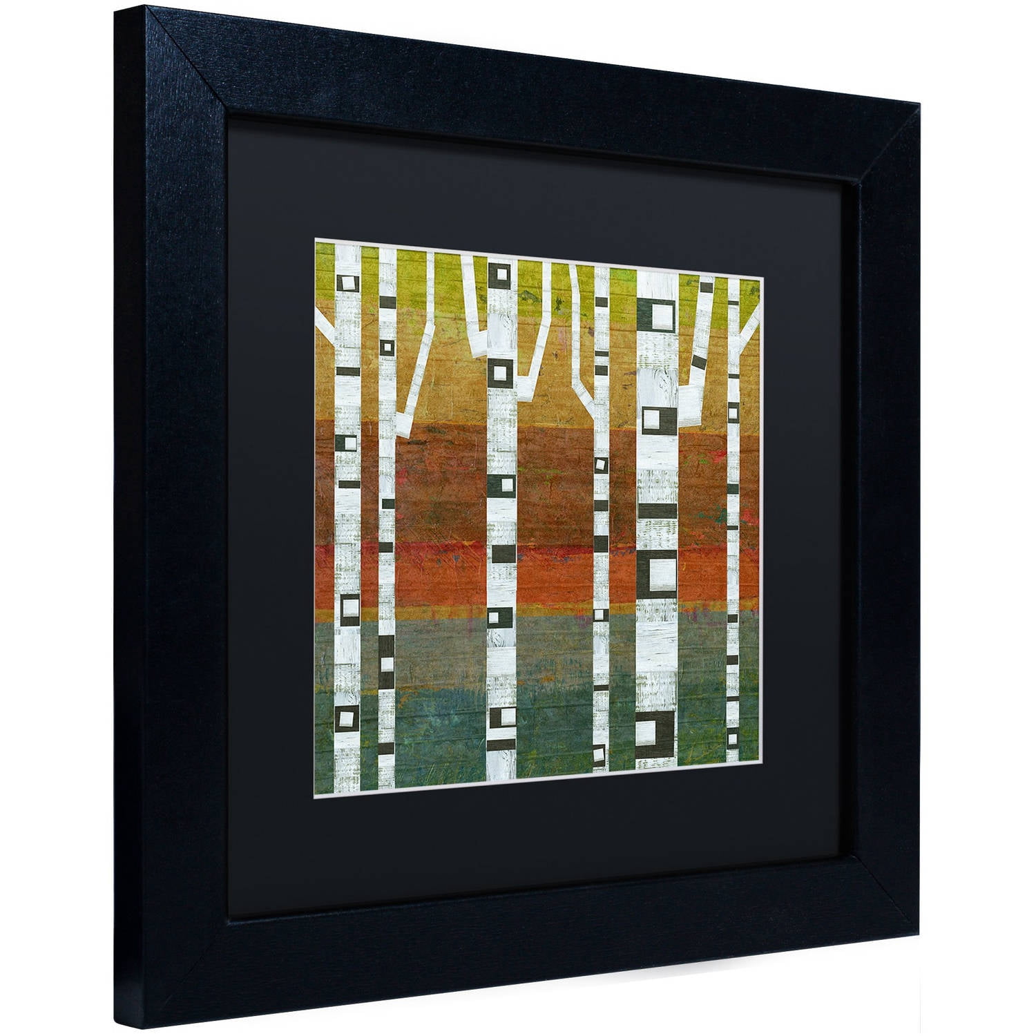 Trademark Fine Art "Birches" Canvas Art by Michelle Calkins, Black Matte, Black Frame