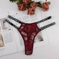 thumbnail image 2 of Women's Lace Cutout Glitter Thongs Underwear Panties Panty, 2 of 3