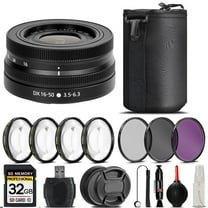 Nikon NIKKOR Z DX 16-50mm f/3.5-6.3 VR Lens (Black) 4PC Macro Kit UV, CPL, FLD Filter - 32GB Kit (International Version)