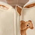 thumbnail image 6 of Infant Baby Jumpsuit Unisex Soft Cotton Long Sleeve Hooded Snowsuit Romper Cute Winter Warm Newborn Girls Clothes, Khaki, 9 Months, 6 of 7