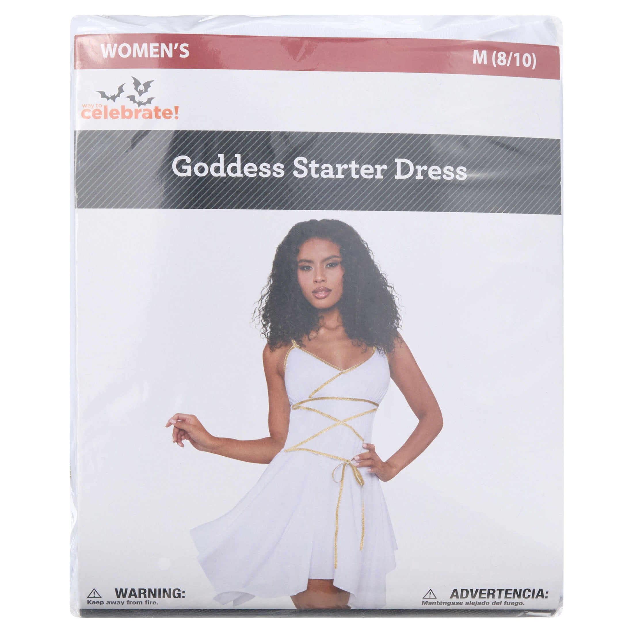 Goddess Starter Dress Accessory for Adults, White, M (8/10), Halloween by Way To Celebrate
