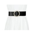 thumbnail image 4 of Cinturón de cintura de hebilla de perlas falsas para mujeres de talla grande INSPIRE CHIC, cinturones anchos de terciopelo vintage para vestido de 25.59-32.28" negro, 4 of 4