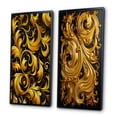 thumbnail image 3 of Designart "Golden Ornament Black Pattern V" Abstract Spirals Framed Wall Art Set Of 2 - Transitional Gold Gallery Wall Frame Set For Home Decor, 3 of 6